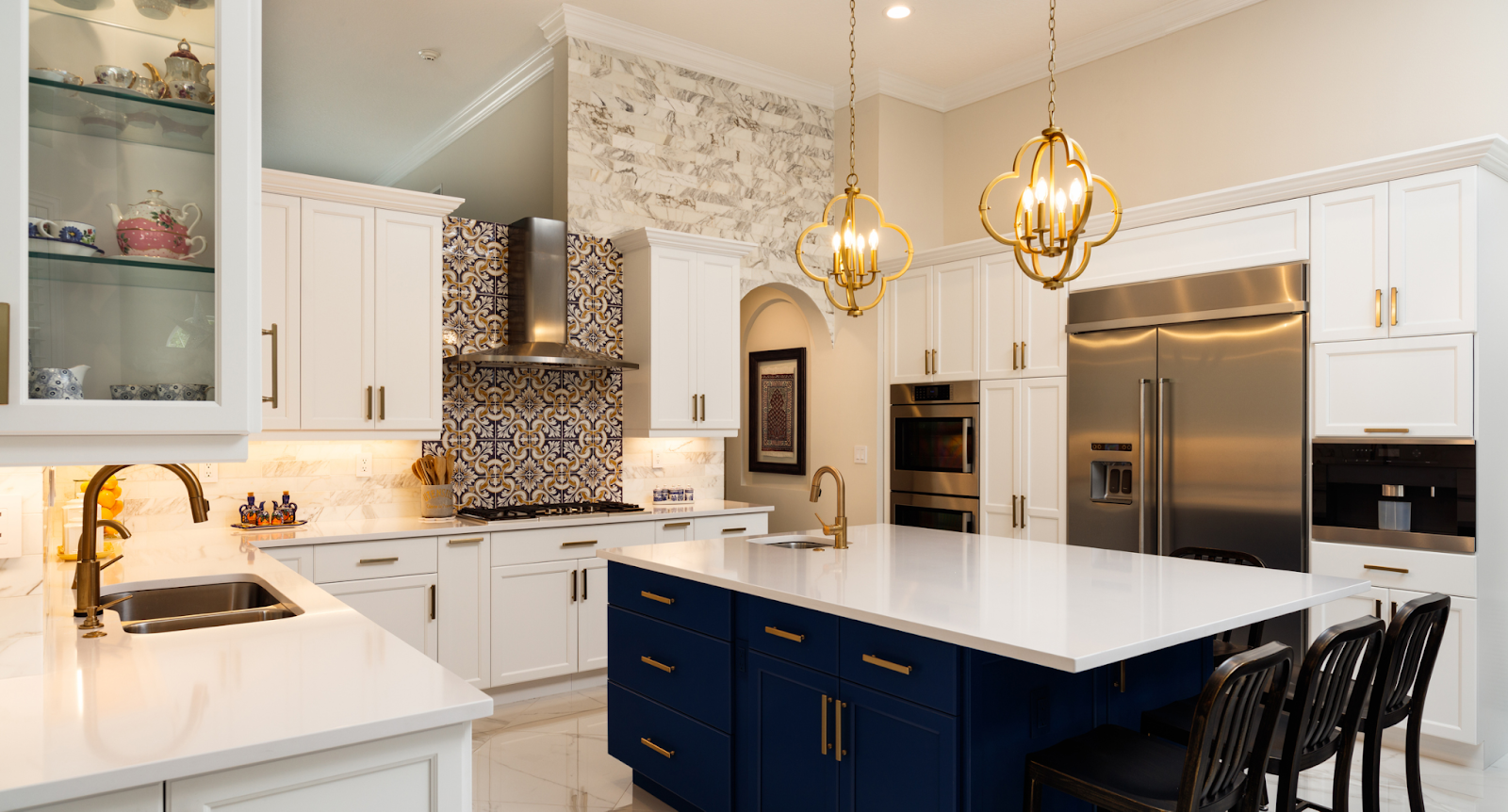 Coordinating Marble Countertops with Different Cabinet Styles